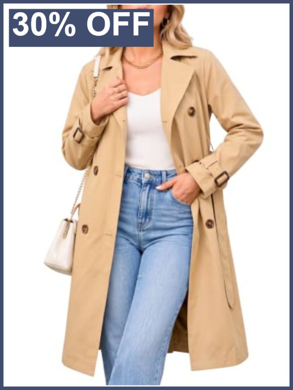 Steve Madden Oversized Lapel Trench Coat Lightweight Fall Layer